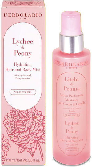 L'Erbolario Feuchtigkeitsspendendes Haar- und Körpernebel Lychee & Pfingstrose 150ml
