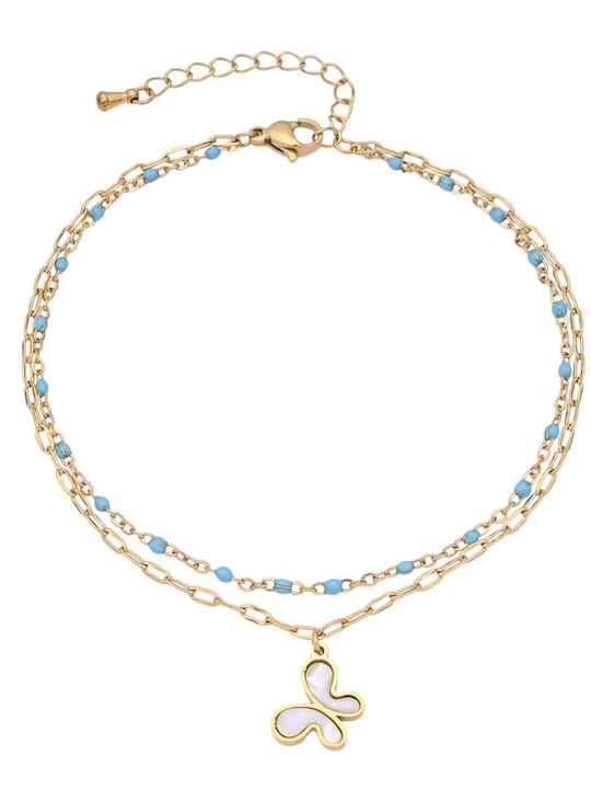 Silver And More Gold Plated Anklet Chain from Stainless Steel 20cm