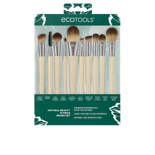 EcoTools Set Profesional cu Pensule de Machiaj din Păr Natural 10 Bucăți