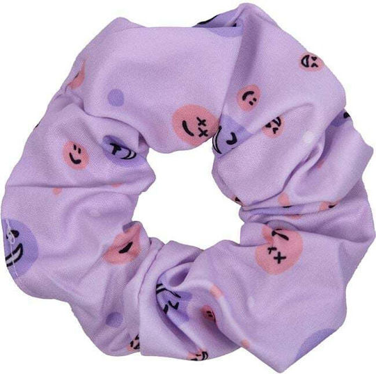 Lil' Queen Elastic de Păr Scrunchie XL Lila Cu Fețișoare 19cm