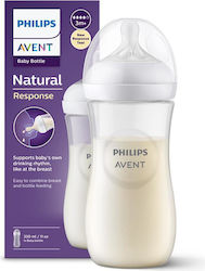 Philips Natural Response Biberon Plastic cu Tetină din Silicon pentru 3+ Luni 330ml