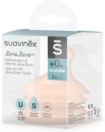 Suavinex Zero Θηλές από Σιλικόνη Αργής Ροής 2τμχ