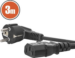 Iec C13 To Schuko Power Cable 3m 16a 250v 90° Angle Black Iec C13 To Schuko Power Cable 3m 16a 250v 90° Angle Black