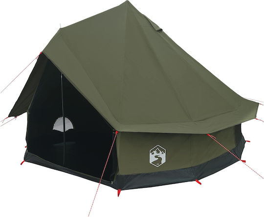 vidaXL Σκηνή Camping Teepee Πράσινη 4 Εποχών για 6 Άτομα 300x300x198εκ.
