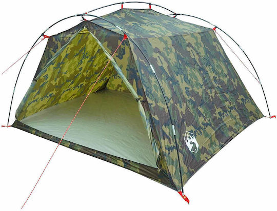vidaXL Camping Tent Tunnel Green 4 Seasons for 4 People 244x213x135cm