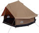 vidaXL Σκηνή Camping Teepee Καφέ για 8 Άτομα 410x410x248εκ.