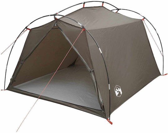 vidaXL Camping Tent Tunnel Brown 4 Seasons for 2 People 210x130x108cm