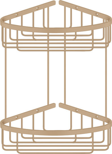 Sanco Eckmontierte Metallische Badezimmerregal Braun
