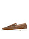 Suede Men's Loafers in Tabac Brown Color