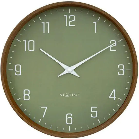 Nextime Silent Wall Clock Plastic Green Ø30cm