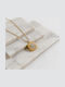 Gold Square Pendant Necklace With Zircons