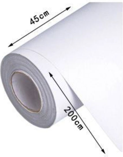 Tapet Autocolant de Perete Alb 45x200cm