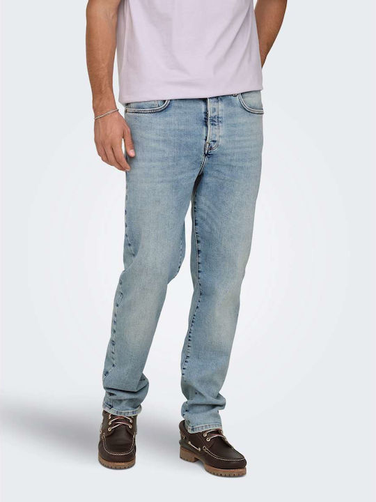 Ανδρικό Παντελόνι Τζιν με Relaxed Tapered Εφαρμογή Μπλε