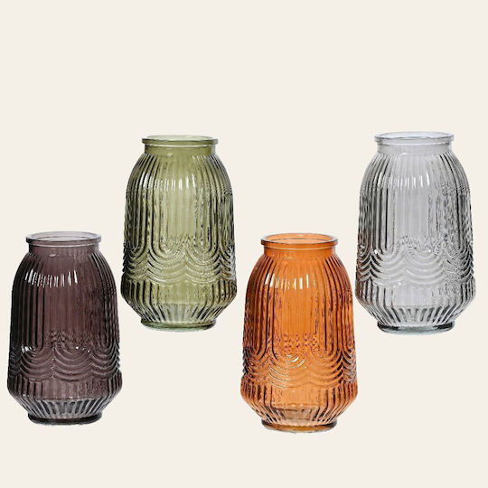 Beauty Home Decorative Brown Glass Vase 12xH20cm