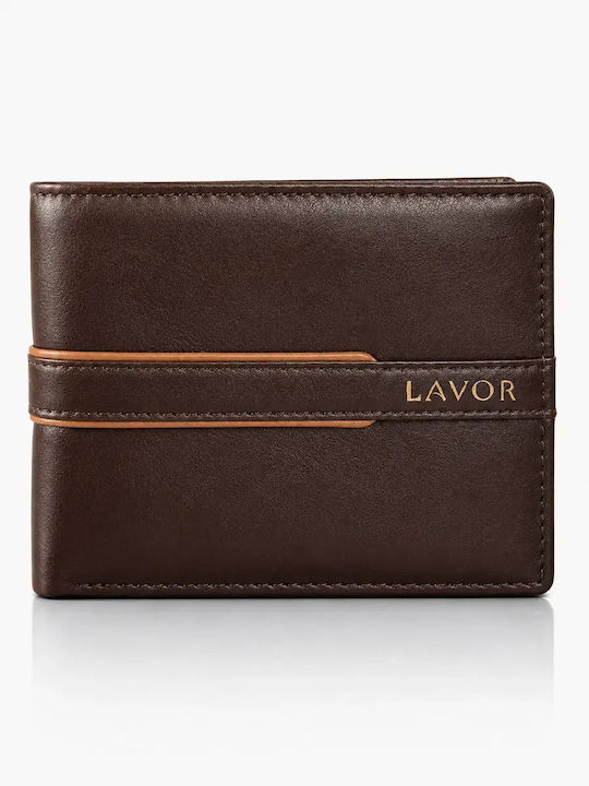 Lavor Leather Men's Travel Wallet with RFID Brown