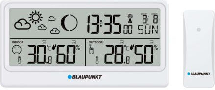 Blaupunkt WS20WH Ασύρματος Μετεωρολογικός Σταθμός Ψηφιακός Επιτραπέζιος Λευκός