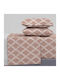 Astron Italy Lucia Super-Double Bed Sheets Set with Rubber Hugger 160x200+40cm Chocolat 4 Pieces