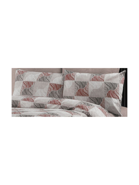 Dimcol Pillowcase with Envelope Cover Red Black 50x70cm