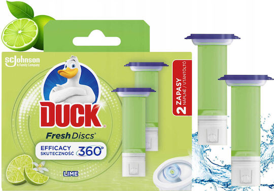 Duck Fresh Discs Bloc De Toaletă Cu Miros De Prospețime Lime 2x36ml
