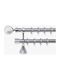 Import Hellas Metallic Double Curtain Pole by Rail Ø25mm 140cm Nickel Matt N9-200