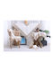 Liolios Home Linen Tablecloth With Embroidery Set 3 Pieces Qz1600053 Cappuccino 40x160 cm