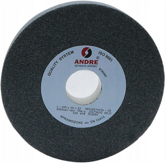 Andre Flat Grinding Wheel 150mm X 20mm X 32mm 98c60k7vc01-35 Black "type 1"