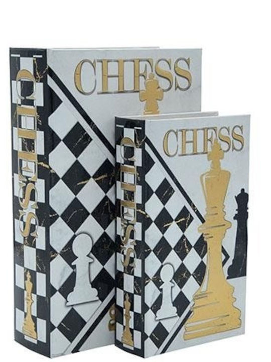 Set of Wooden Decorative Boxes in Book Shape 2 Pieces