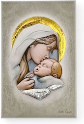 Religious Icon Virgin Mary & Christ On Wood Fresco Painting Technique Le-08.32104 Religious Icon Virgin Mary & Christ On Wood Fresco Painting Technique Le-08.32104