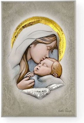 Religious Icon Virgin Mary & Christ On Wood Fresco Painting Technique Le-08.32104