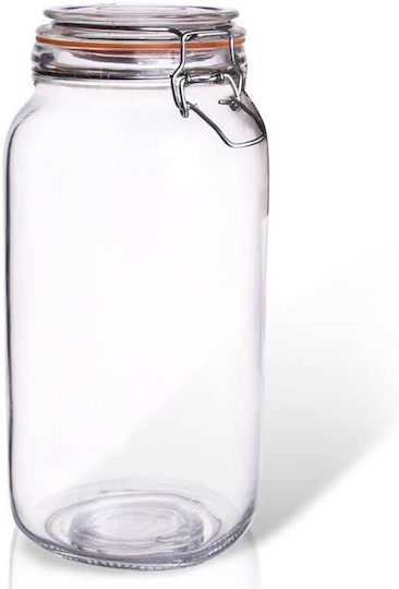 Orion Glass Orange Jar for Coffee Pasta General Use with Lid 2000ml