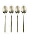 Excellent Houseware Set Of Brown Stainless Steel Coffee Tea Spoons 15cm 4 Pieces