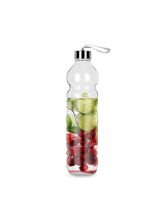 Orion Glass Water Bottle With Screw Lid Transparent 1000ml