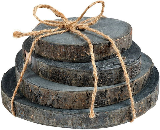 Vilde Wooden Gray Coasters 4 Pieces