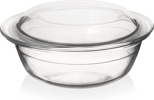 Orion Rundes Hitzebeständiges Kochgeschirr Glas mit Deckel 27x23x11,5cm
