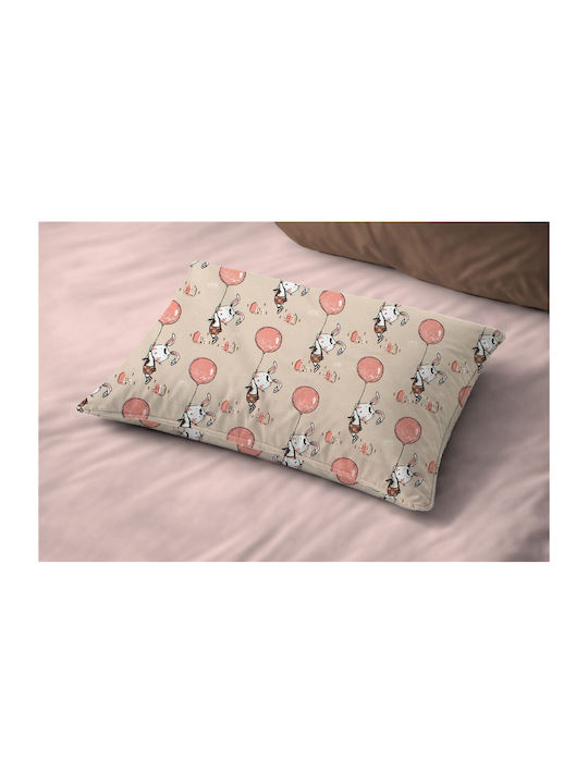 Dimcol Baby Pillowcase Beige-Salmon 45x35cm