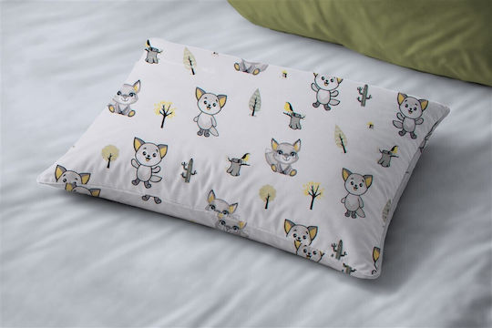Dimcol Bebi Baby Kissenbezug aus 100% Baumwolle Weiß-Grau 45x35cm