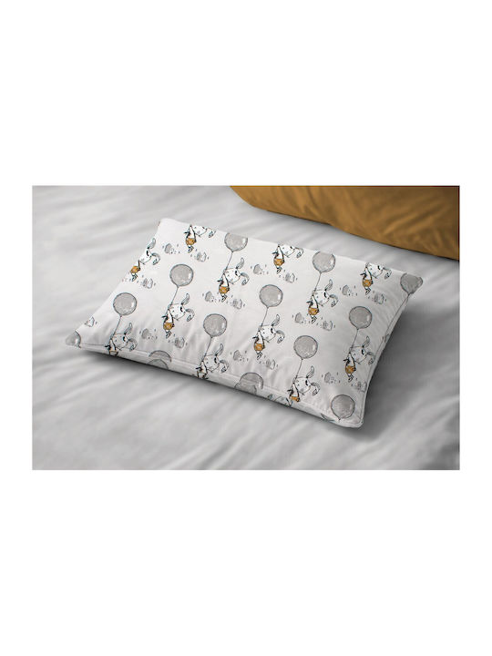 Dimcol Floating Bunny 715 Βρεφική Μαξιλαροθήκη από 100% Βαμβάκι Grey 45x35εκ.