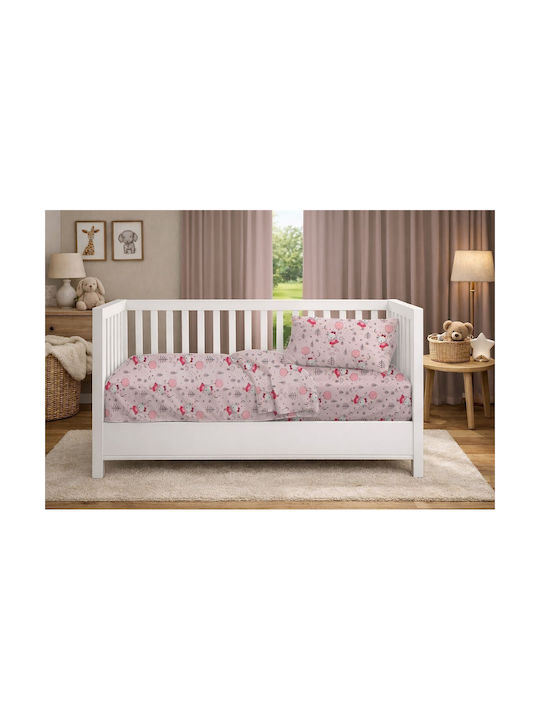 Dimcol Baby Duvet Cover Ballerina Bear 598 Pink 120x160cm