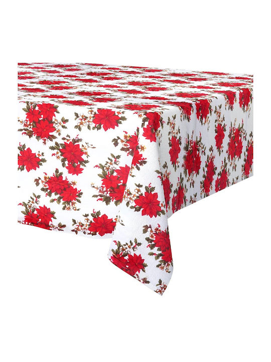 Excellent Houseware Christmas Stain Resistant White Tablecloth 180x130cm