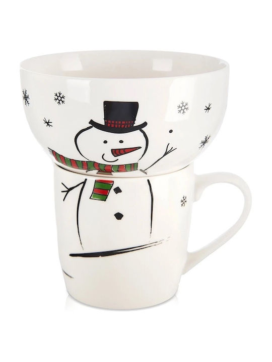 Orion Set Christmas Porcelain Cups Snowmen 530ml 2 Pieces