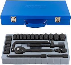 Forsage Ratschen- und Steckschlüssel-Set 1/2" 24 Stück Forsage Ratschen- und Steckschlüssel-Set 1/2" 24 Stück