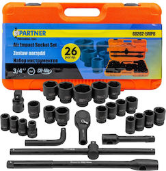 Partner Καστάνια με Καρυδάκια 3\4" & 1" 26τμχ