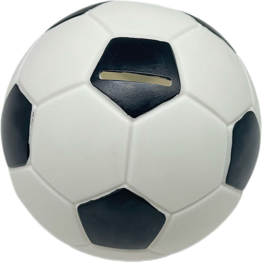 Relaxdays Pușculiță Fotbal Alb Negru 15x15x15 Cm