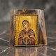 Handmade Icon of Virgin Mary Heptaspatis Natural Irregular Wood