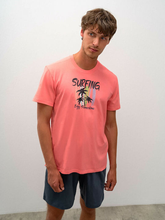 Vamp Pijama De Vară Pentru Bărbați Coral