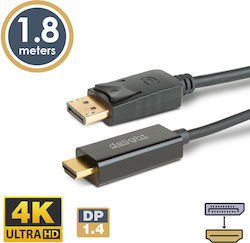 Cablu DisplayPort La HDMI 1.8m 4K UHD 60Hz Audio Video Negru Cablu DisplayPort La HDMI 1.8m 4K UHD 60Hz Audio Video Negru