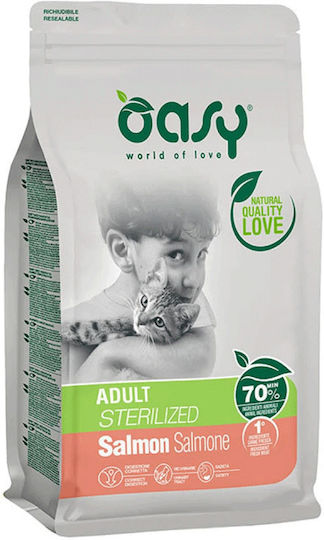 Oasy Hrană Uscată pentru Pisici Adulte Sterilizate cu Somon / Carne / Orez / Pui / Pește 1.5kg