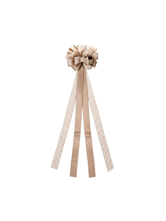 Decorative Top Bow Illuminated Fabric Beige 33x130cm