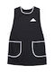 Women's Maid Blouse Vests Market Sleeveless Tie Upper Pocket For2031 Black