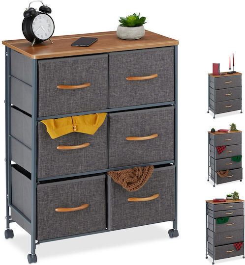 Storage Drawers from Wood Metal & Fabric L58xW30xH74.5cm